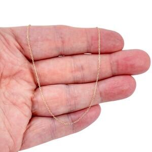 Vinage Gold-Tone Sterling Silver 925 Cable Link Chain Necklace 16"-18"